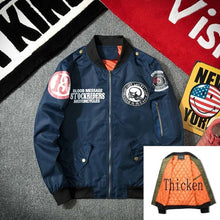 Load image into Gallery viewer, Lenstid 2019 New MA-1 bomber military motorcycle jacket men's printed pattern pilot bomber jacket men's baseball jacket Korean
