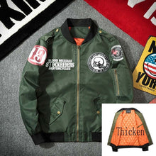 Load image into Gallery viewer, Lenstid 2019 New MA-1 bomber military motorcycle jacket men's printed pattern pilot bomber jacket men's baseball jacket Korean