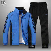 Load image into Gallery viewer, New Men's Set Spring Autumn Men Sportswear 2 Piece Set Sporting Suit Jacket+Pant Sweatsuit Men Clothing Tracksuit Set Outwear